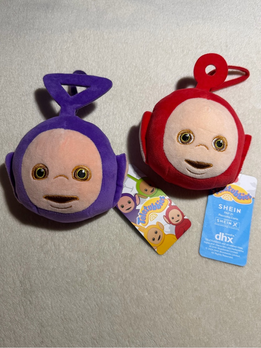 SHEIN Teletubbies Tinky Winky and Po Bag Charms